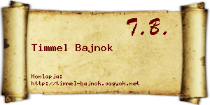 Timmel Bajnok névjegykártya